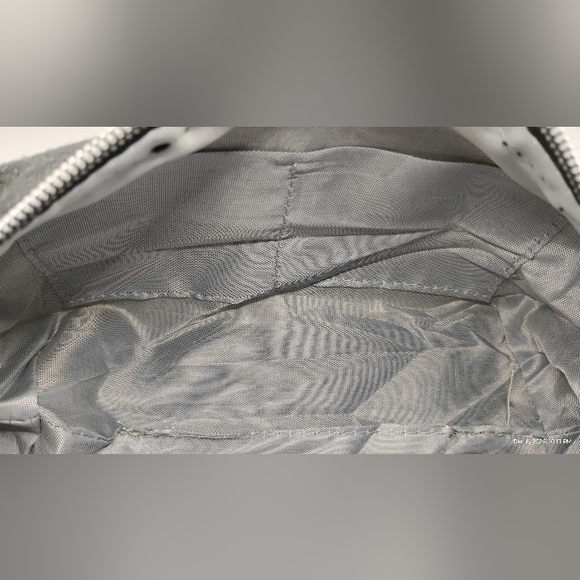 Camilla Black Cosmetic Bag with White Embroidery & White Flower 8"L×4"H BNWOT - Picture 4 of 4